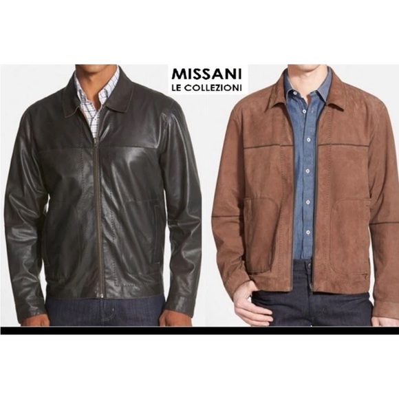 Missani Le Collezioni Men’s Size XL Reversible Leather Suede Jacket Brown Tan - Picture 1 of 13